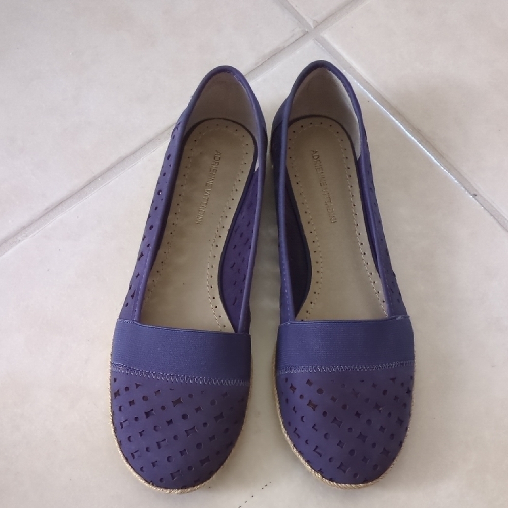 Adrienne Vittadini Purple Lazer Cut Office Career Women's Flats US 9